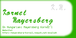 kornel mayersberg business card